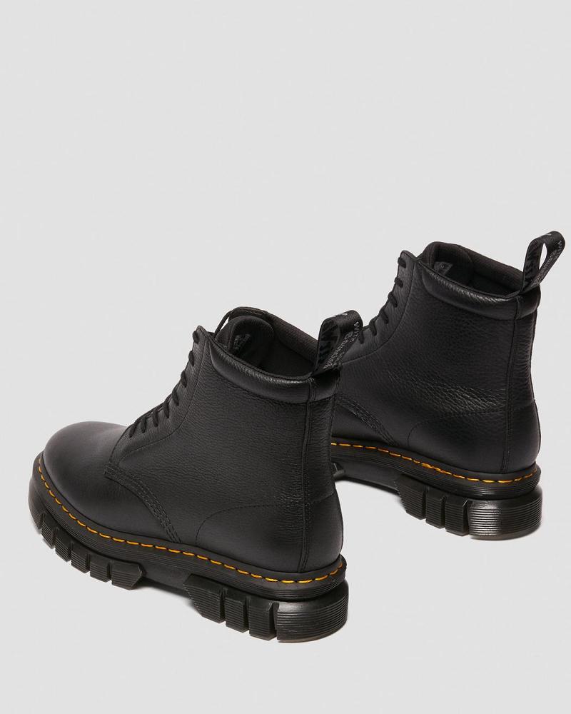 Dr Martens Rikard Lunar Leren Platform Laarzen Dames Zwart | NL 530EBC